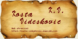 Kosta Videsković vizit kartica